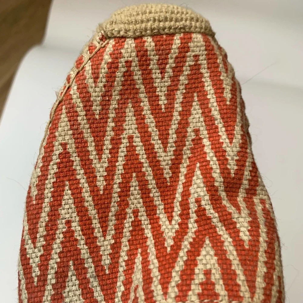 Dolce Vita Slip-on Espadrille Flats Size 10 Orange/Red Cream Zig Zag